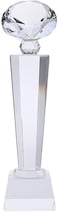 Diamond top crystal trophy award, Height about 28cm
