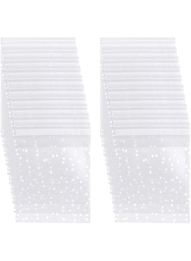TOPBATHY 300Pcs Clear Cello Cellophane Bags Self Adhesive Thank You Plastic Bags for Bakery Candle Soap Cookie Candies Dessert Holiday New Year Party Favors