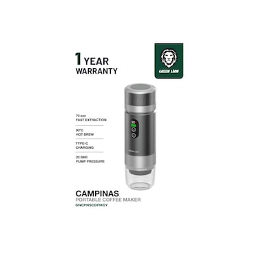 Campinas Portable Coffee Maker 80ml 20 Bar USB-C Rechargeable with LED Display