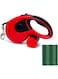 QUEENADA Retractable Dog Leash - Dog Training Leash with Anti-Slip Handle(RED)
