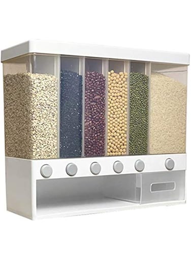 qtyjxb Cereal Food Dispenser, Wall-Mounted Large Capacity Moisture-Proof Grain Storage Box