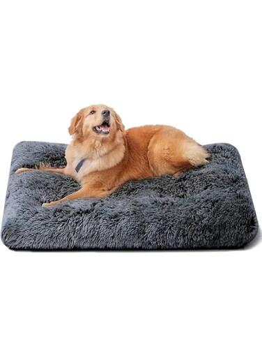 EETU Dog Bed,Fluffy Washable Soft Warm Dog Crate Bed,Plush Soft and Comfortable Anti Anxiety Pet Bed, with Non-Slip Bottom Washable Dog Mat, Suitable for Small and Medium Dogs (Medium)