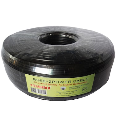 STARGOLD RG59 + 2 Power Cable 100Y CCTV Coaxial Cable with Power Line