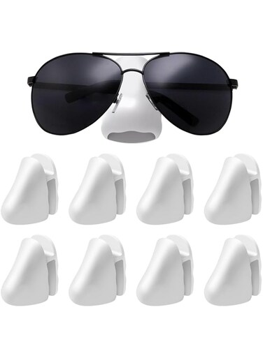Senbos Glasses Holder, 8pcs Glasses Spectacle Holder Hooks, Nose Shaped Eyeglass Stand Hook for Desk/Wall/Door Decorative Accessories