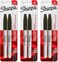 SHARPIE Permanent Markers, Fine Point, 3 Packs of 2-6 Total (Black) (30162PP)