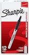 SHARPIE Retractable Permanent Markers, Fine Point, Black, 12 Count