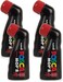 POSCA - Uni Mitsubishi Pencil - MOP&#39;R Marker - Round Tip XXL 3-19 mm - Ergonomic Shape, Semi-Rigid Body - Water-Based Paint Marker - All Holder - Red x4