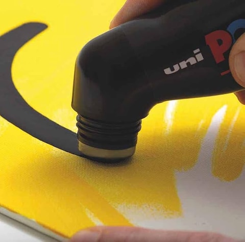 POSCA - Uni Mitsubishi Pencil - MOP&#39;R Marker - Round Tip XXL 3-19 mm - Ergonomic Shape, Semi-Rigid Body - Water-Based Paint Marker - All Holder - Dark Blue