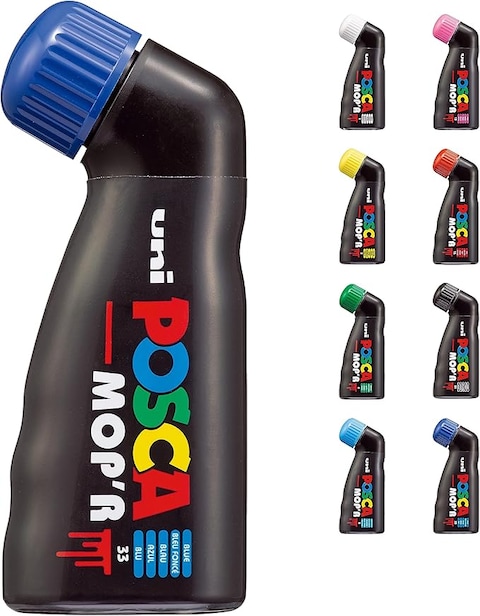 POSCA - Uni Mitsubishi Pencil - MOP&#39;R Marker - Round Tip XXL 3-19 mm - Ergonomic Shape, Semi-Rigid Body - Water-Based Paint Marker - All Holder - Dark Blue
