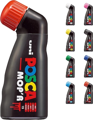 POSCA - Uni Mitsubishi Pencil - MOP'R Marker - Round Tip XXL 3-19 mm - Ergonomic Shape, Semi-Rigid Body - Water-Based Paint Marker - All Holder - Red