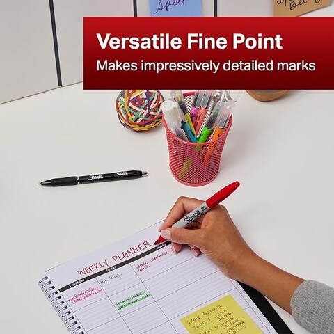 Sharpie Permanent Markers   Ultra Fine Point for Precise Marks   Black Ink   2 Marker Pens