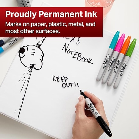 Sharpie Permanent Markers   Ultra Fine Point for Precise Marks   Black Ink   2 Marker Pens