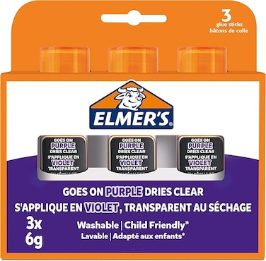 Elmer's 6 g, 3-Pack Disappearing Glue Stick - Purple