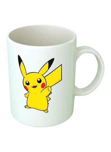 Print Pok&Atilde;&copy;mon Printed Coffee Mug White/Black/Yellow Standard Size
