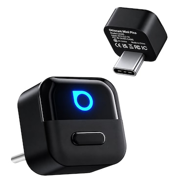 OTTOCAST محول Mini Pico اللاسلكي لـ CarPlay وAndroid Auto، يدعم WiFi 6 وBluetooth 5.4، إعادة اتصال تلقائية خلال 5 ثوانٍ، ذاكرة لجهازين، تشغيل بالتوصيل المباشر، تحديثات OTA والتحكم الصوتي (USB TYPE-C)