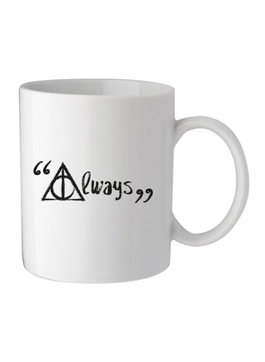 Ceramic Coffee Mug With Harry Potter Always Design White 10cm