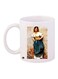Girl Printed Ceramic Coffee Mug White/Beige/Blue