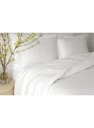 Linen Klub 2-Piece Deyarco Hotel Linen Klub Single Duvet Cover 350TC 100% Long Staple Sateen Luxury Quality With Button Closure Cotton White