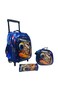 Kids School Trolley Backpack Set, 3 Pieces, 16.5 Inch Rolling Bag with Lunch Box and Pencil Case (Blue Astronaut, 16.5 Inch)