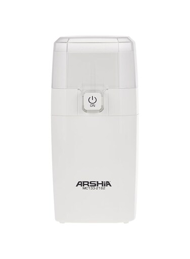 Arshia MC133-2182 Coffee Grinder, White, 150W,One Touch,70ML Grinding Bowl,Stainless Steel Grinding Bowl,18months warranty