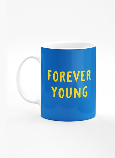 Designer Printed Coffee Mug with Heavy Duty Handle 11oz Ceramic Personalised Gift Mugs Cup [Microwave Safe &amp; Dishwasher Proof] - Forever young