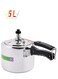 Aluminium Pressure Cooker - 5L Capacity  Durable Virgin Aluminium  Whistling Weight Valve, Extra Strong Lugs, Heavy Base, Ideal for rice, beans, stews, veggies, Chicken, Soup Silver 5.0Liters