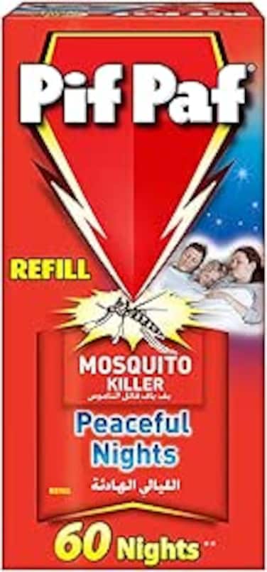 Pif Paf Mosquito Killer Liquid Refill - Peaceful Nights 60 Nights Protection - Effective Insect Repellent for Home - Odorless &amp; Long Lasting