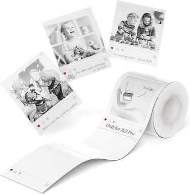 NIIMBOT Photo Papers Only for B21 Pro 300DPI Label Maker, Thermal Picture Labels Good Idea to Print Photos, Beauty Memories, Note,List (SNS, 54 * 67mm)