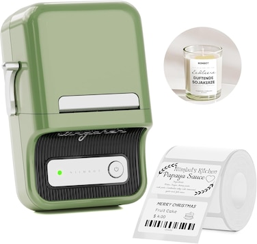 NIIMBOT B21 Label Maker Wireless Thermal Label Printer, Inkless Label Maker with Tape, 1pack 50x30mm Label for Home Organization Office Business