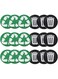 Reusable Recycle Sticker, Self‑Adhesive 18Pcs Compost Sign Decal, School Use Multiple Bins Use for Work Home