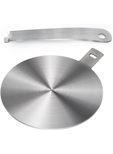 Amviner Induction Plate Adapter for Glass Cooktop Heat Diffuser for Electric Gas Glass Stove with Detachable Handle, 5.5 Inches