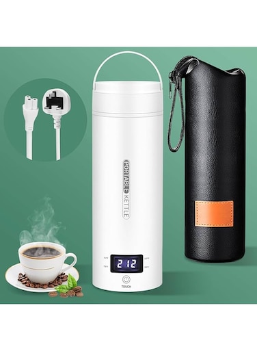 Vurtboly Travel Electric Kettle Portable 500ml Large Tea Coffee Kettle Water Boiler, Water Heater with 4 Temperature Control,304 Stainless Steel with Auto Shut-Off &amp; Boil Dry Protection, BPA-Free