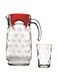7 Pieces Space Water Set 1 Pieces Jug 1650 Ml And 6 Pieces Water Glass 200 Ml Clear