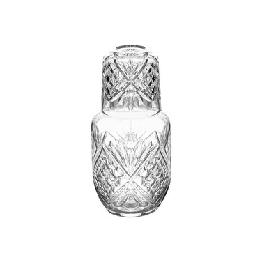 water bottle and glass set, suitable for bedroom nightstand, bedside, bathroom glass mouthwash bottle, water bottle set