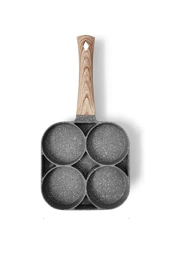 GMZS Four-Hole Frying Pot-Thickened Omelet Pan, The Heat Conduction Is Uniform, The Bottom Is Not Sticky, And It Is Suitable for Most Stoves, Breakfast Maker Cookware