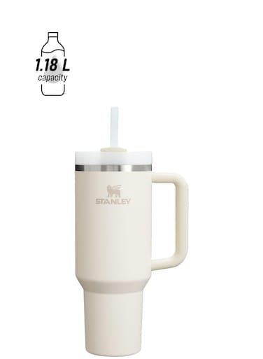 Quencher H2.0 FlowState Stainless Steel Vacuum Insulated Tumbler with Lid and Straw for Water, Iced Tea or Coffee, Smoothie and More, Cream(40oz, 1.18L)