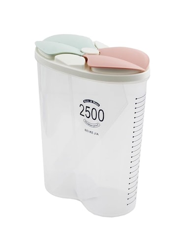 Pulses Container Airtight BPA Free Storage Container for Grains Lentils and Dry Foods 2L Capacity Durable and Space-Saving (2-SECTION 2300ML)