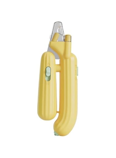 ZEKAROUL Cat Nail Clippers, Cactus Shaped Cat Nail Clips with LED and - U-V Lights for Easy Safe Trimming for Indoor Cats (Yellow)