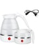 Portable Electric Foldable Kettle &ndash; 0.6L Collapsible Travel Kettle with Food-Grade Silicone, Separable Power Cord, Ideal for Camping &amp; Hiking (White)
