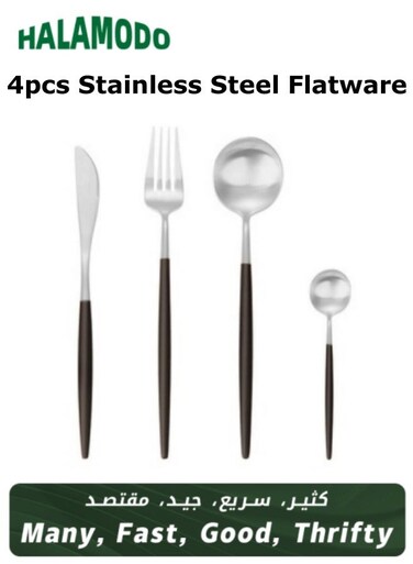 Stainless Steel Flatware Silverware Stainless Steel Flatware Silverware Travel Cutlery Tableware Include Knife &amp; Fork &amp; Spoon Utensils for Kitchens, Dishwasher Safe