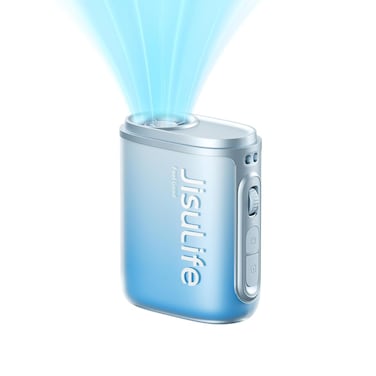 ISULIFE Portable Neck Fan Life5, 100 Speed 40000RPM Cooling, Mini Personal Handheld Wearable Waist Fan, 16H 4500mAh Battery with LED Display, Ultra-Lightweight in Outdoor, Travel, Jobsite Gifts- Blue