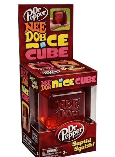 Nee Doh, Dr Pepper Nice Cube Squishy Fidget Toy - Scented Stress Relief Cube, Suptid Squish Texture, Collectible Sensory Toy for Kids &amp; Adults, 3+