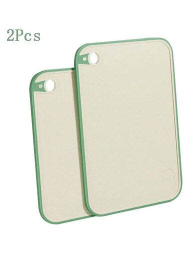 2-Piece Anti-Bacterial Cutting Board Set - Non-Slip Plastic Chopping Boards for Kitchen, Dishwasher Safe &amp; Odor Resistant, Small &amp; Large Size for Meat, Fruits &amp; Vegetables