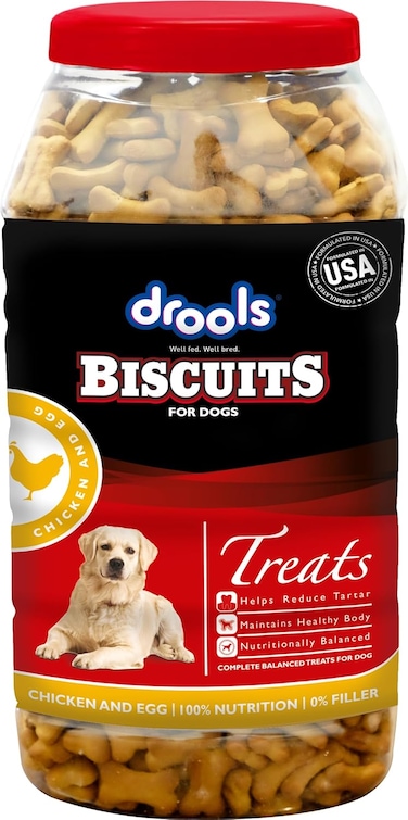 Drools Dog Treat Biscuits, Real Chicken, 800Gm Biscuit   Oven Baked, Crunchy, No Artificial Ingredient, Prevents Tartar Build-Up   Best For Training &amp; Rewarding   For Puppy &amp; Adult Dog