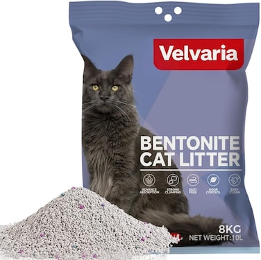 Cat Litter, 10L Bentonite Cat Litter Baby Fragrance, 99% Dust-Free, Low Tracking, Quick Clumping, Superior Odor Control, Non-Stick Formula, Easy to Clean (10L,8kg)