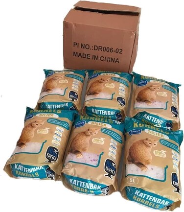 Silica Lavender Scented Crystal Cat Litter- 5L - Pack of 6