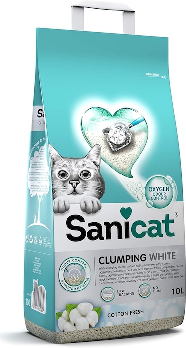 Sanicat Clumping White Cotton Fresh (Scented) 10 L