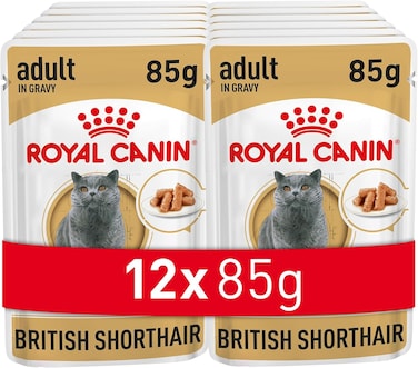 Royal Canin FBN British Shorthair Wet Food Pouches Box of 12x85g Feline Breed Nutrition Cat Food