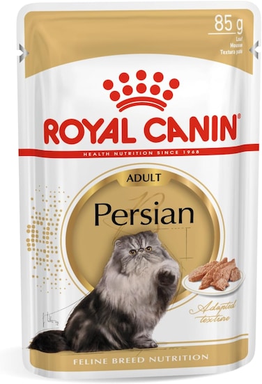 Royal Canin FBN Persian Wet Food Pouches Box of 12x85g Feline Breed Nutrition Cat Food, Multicolor, 9003579001165, Persian Adult Cat Wet Food