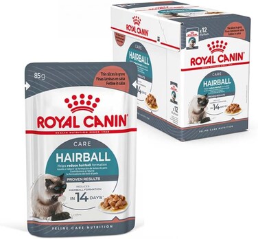 Royal Canin Feline Care Nutrition Hairball Gravy 12X 85Gm Cat Wet Food Pouches